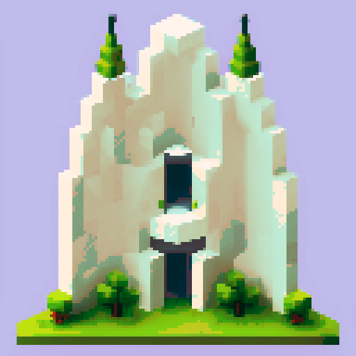 large white marble Wizard's Tower, hex map icon.