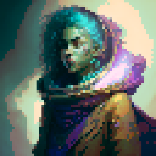 create a water element wizard with an amethyst inspired color palette casting a protection spell over him