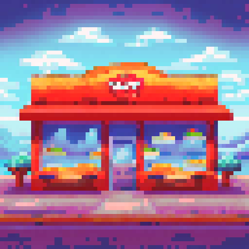 A pizza shop with a menu.