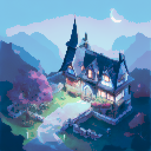 Vampire castle, halloween party, decorative light