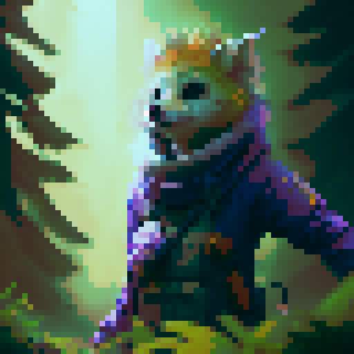 "Create a vibrant, anime-inspired illustration of a spiky, yellow-furred creature with rosy cheeks and large, expressive eyes, frolicking through a lush, forested landscape filled with towering trees, babbling brooks, and colorful flora."