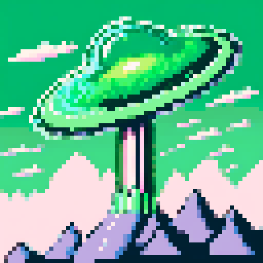 A green healing ray that appeared from the sky