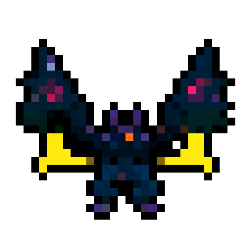 A powerful and enigmatic demon of the void, with swirling shadows enveloping its body, large wings, and glowing eyes. It commands the darkness and has an ominous, otherworldly presence. No background.
