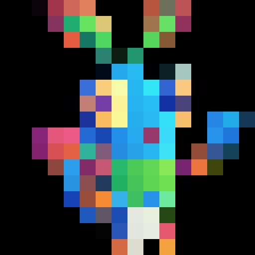 The portrait of a character waving the hand, solid background