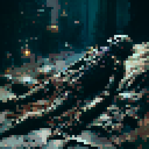 dead character lying in a dungeon, armor, bones, dark and gloomy atmosphere, flickering torchlight, intricate carvings on the dungeon walls, cobwebs hanging from the ceiling, moss-covered stone floor, rusty iron chains, shattered swords, tattered banners, mystical runes etched into the armor, magical aura surrounding the bones