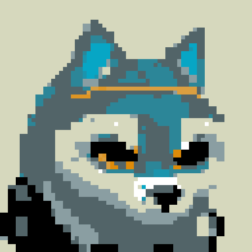 Wolf avatar, portrait, glowing eyes