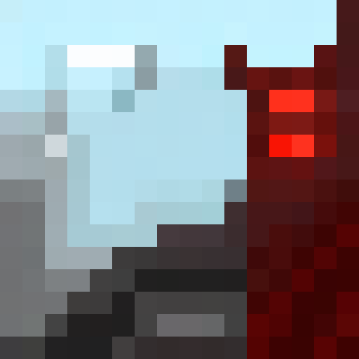 "Create a pixel art close-up portrait of a fierce dragon guarding its NFT game icon treasure hoard, with gleaming golden scales, piercing red eyes, and smoke billowing from its nostrils."