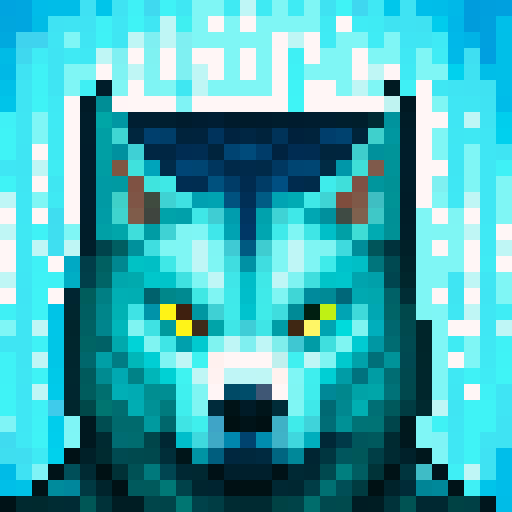 wolf avatar, portrait, glowing eyes