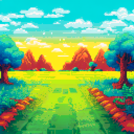 yellow grassland, no mountains, a few trees in background