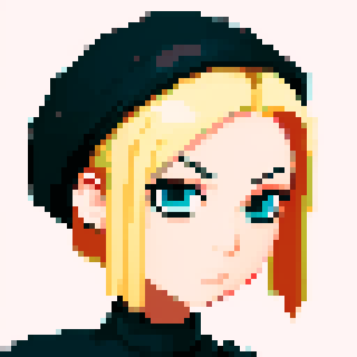 blonde girl with black clothing and hair shaved in the middle