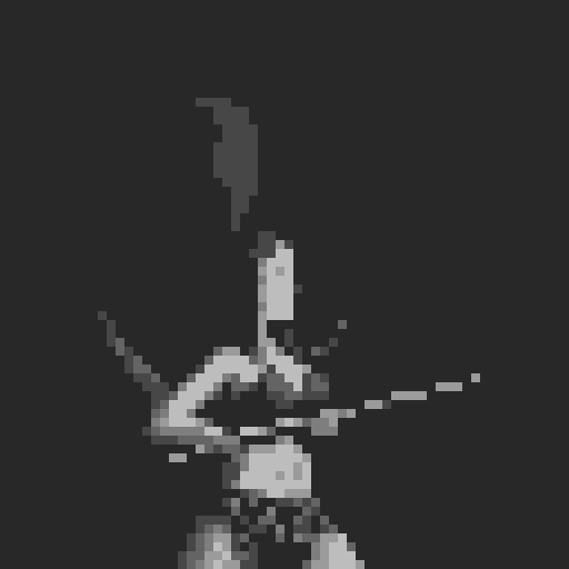busty succubus, skin tight lace, deep v-neck crop top, intricate druidic staff, pixel art, sRGB