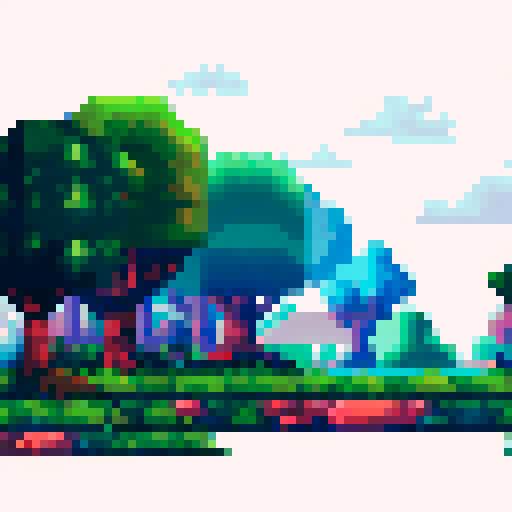 Forest Tileset with trees, rocks and grass.