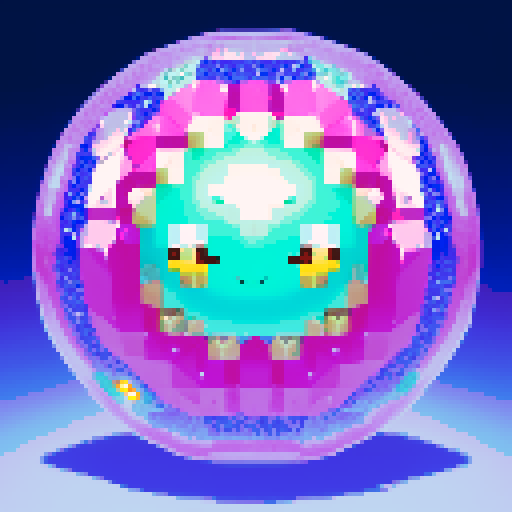 A larger, dazzling slime with a body made of semi-transparent, glittering gemstones. It has bright, sparkling eyes and a joyful smile, with light reflecting off its facets. No background.
