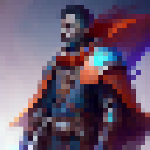 Warrior with blue armor and a Big Ruby Sword