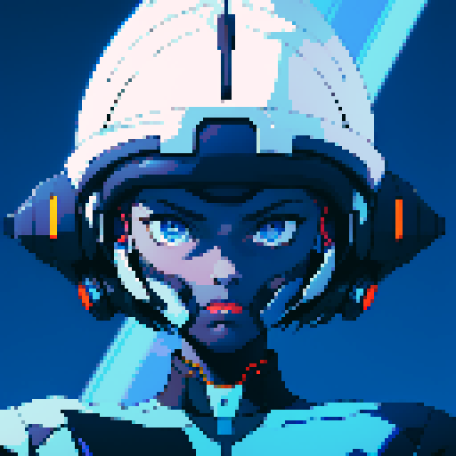 futuristic spaceship, topview, sleek and streamlined, hovering mid-air, dark blue colors, pixelated sRGB aesthetic