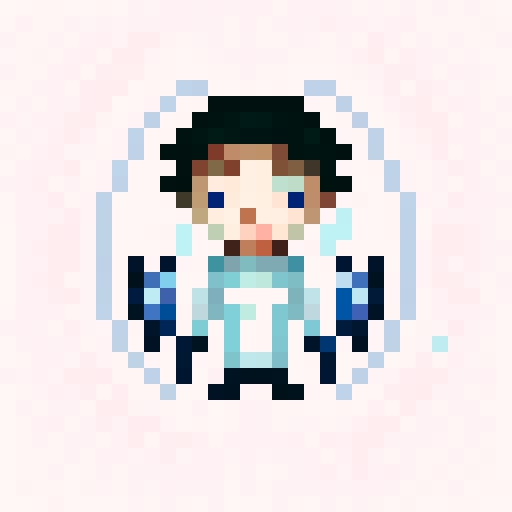 Chibi boy with Korean hairstyle and rosy cheeks, wearing big headphones and a huge puffy jacket, looking from a first-person point of view in high detail, taking advantage of all the canvas.