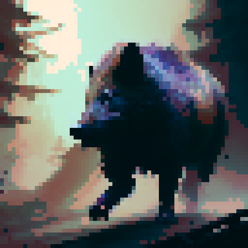 "Rustic watercolor". 

Wild Boar charging through a misty forest, leaves and branches flying as it rages forward with fierce determination.