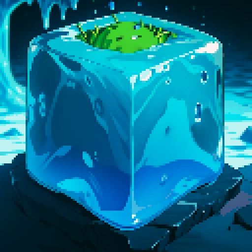 Blue Slime cube, Gelatinous cube, giant Slime, boss fight