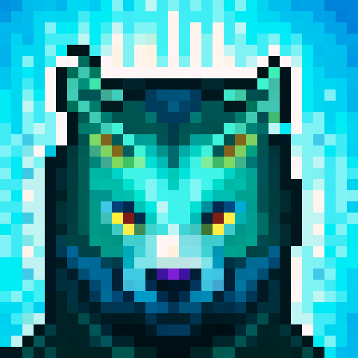 Wolf avatar, portrait, glowing eyes