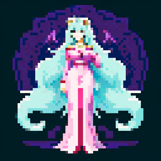 unicorn woman hybrid with cloven hooves, a lion tail, furry, clear detail, full body character reference, old pixel art video game style