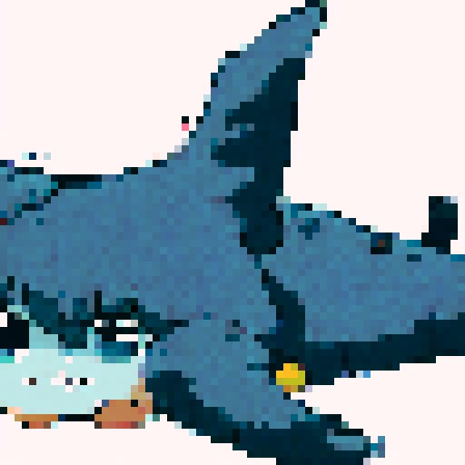pixelated blahaj