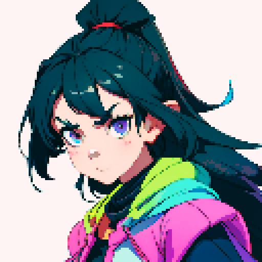 A logotype for a puzzle game named Chroma Grid, using 16 colors.