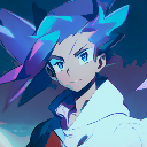 Ekko dashes through the neon-lit cityscape, wielding his time-manipulating device as he outmaneuvers the pursuing robots and leaves behind a trail of rainbow-colored afterimages in this anime-style action scene.