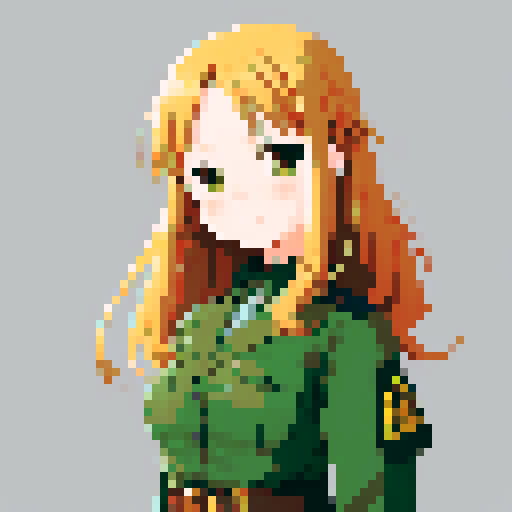 cute girl, combat uniform, anime style