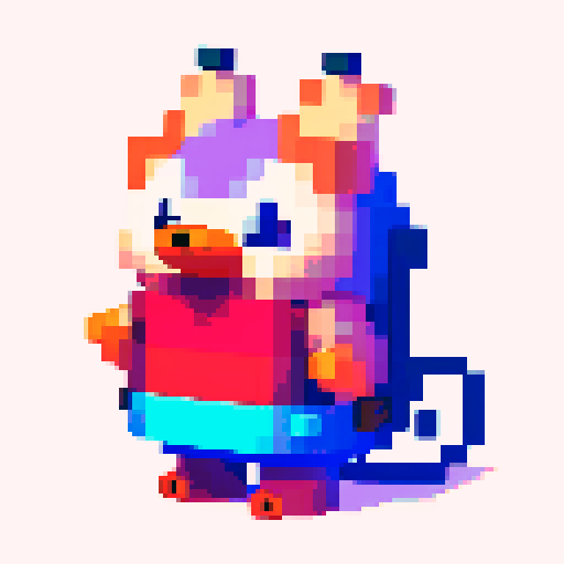 antropomorphic hedgehog with backpack