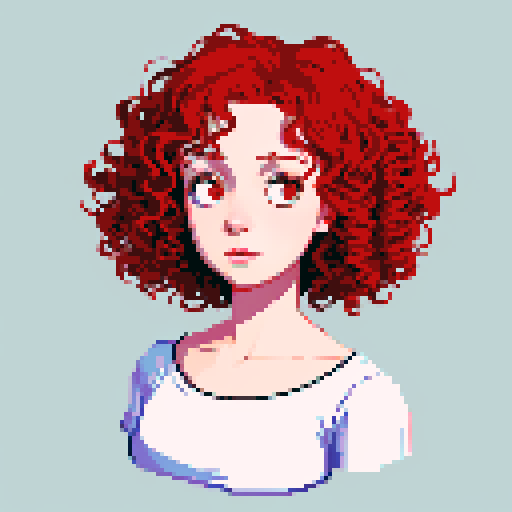 a beautiful girl with red curly hair in the horror genre