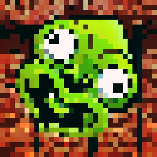 A twisted green Hei Tiki head, wide-eyed and contorted, exuding a mix of mischief and madness, stylized with bold lines and exaggerated features with dark brown māori carving background.