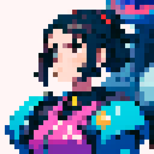 tiny 16x16 pixel art character, of a female sci fi space marines