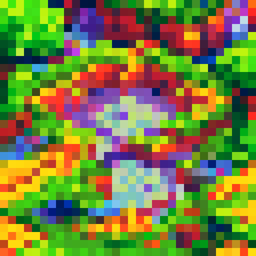 Hub World, a pixel art game icon capturing a close up, 16x16 portrait of the captivating world of "My Singing Monsters"