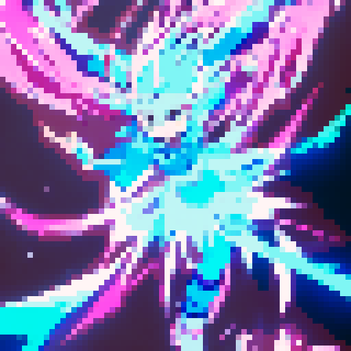 Long pink hair, bright blue eyes, and a flowing skirt- create an anime-style image of a flying girl viewed from above