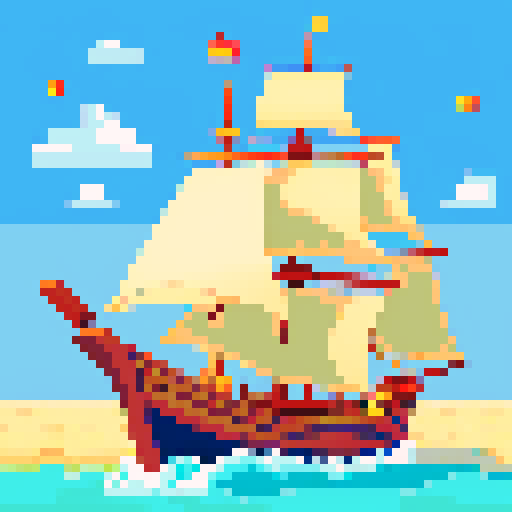 16th century privateer sailing the sea during sunny weather
