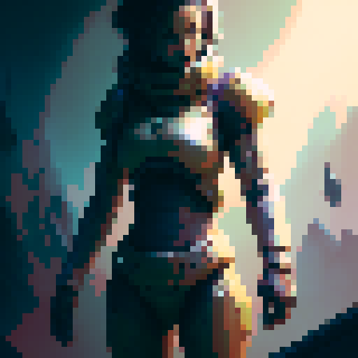 planet explorer standing looking right sexy female medium boobs and butt one hand is a gun arm like samus