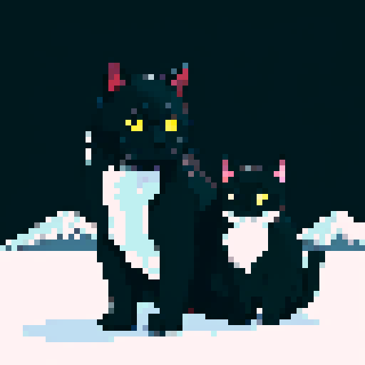 Hatake Kakashi with a black cat with yellow eyes on his shoulders in between towering, snowy mountains