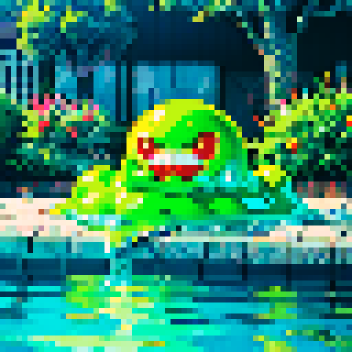 hero sinking into a pool of slime