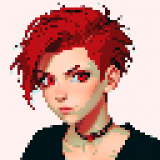 female 
 Free-Spirited Musician:
   - Hairstyle: Shaved Undercut
   - Hair Color: Red
   - Eye Color: Brown
   - What to put: A bold and edgy hairstyle with shaved sides and a vibrant red hair color, perfectly matching the musician's free-spirited personality.
