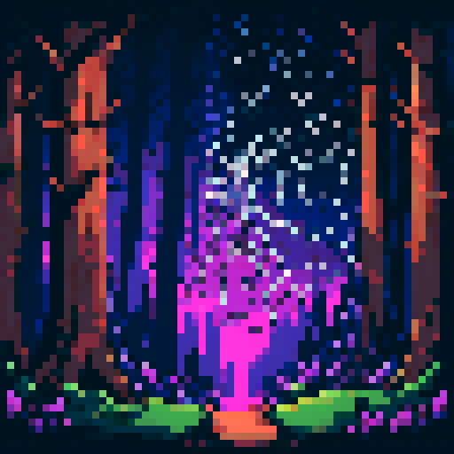 An enormous spider web between two trees in the forest fantasy setting