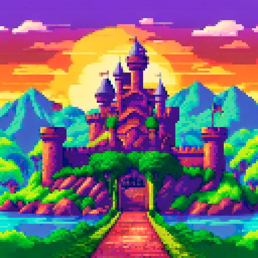 Front of medieval castle with a big closed gate. The castle is on an island.