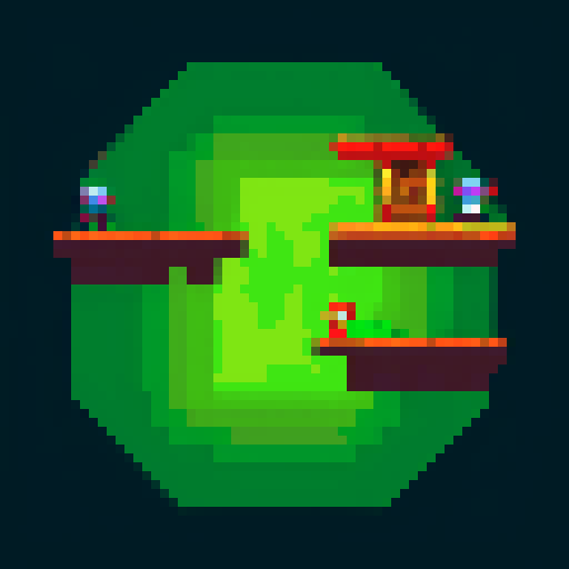 2D platformer level with 8 by 8 pixel tiles, grim vampire hunter themed.