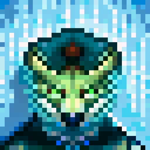 Wolf avatar, portrait, glowing eyes, very clear, 10 colours maximum