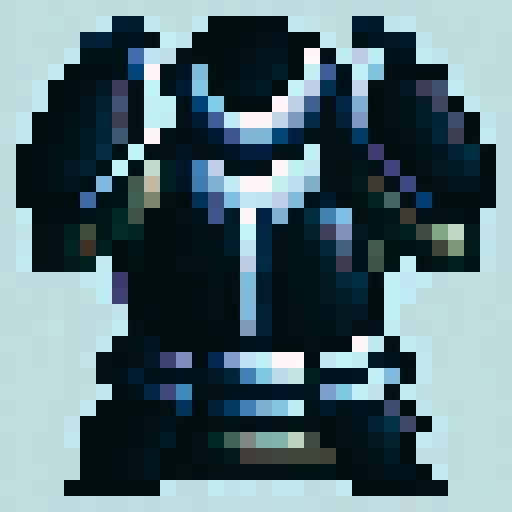 pitch black armor with white trim