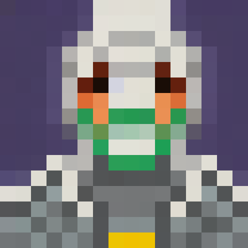 "Create a close-up, pixel art portrait of a wooden sprite made from textured wood blocks and wooden planks, styled as a game icon in 16x16 size."