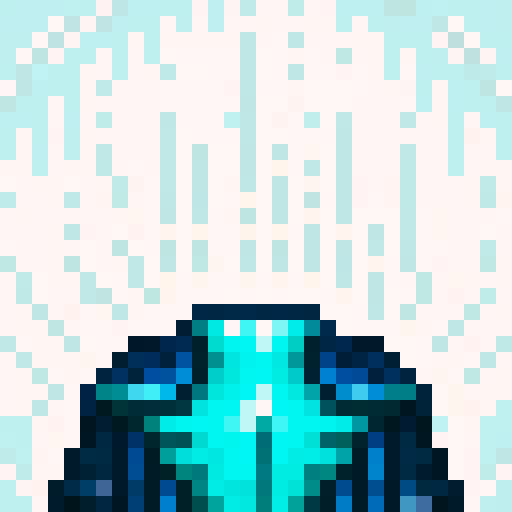 knight's armor, game icon, 32x32 pixel art, sRGB, skill art, close up, portrait, shining helmet, intricate chainmail, polished breastplate, adorned with heraldry, gauntlet gripping a sword, visor revealing determined eyes, ornate shoulder pauldrons, stylized cape flowing, battle scars, glinting armor plating