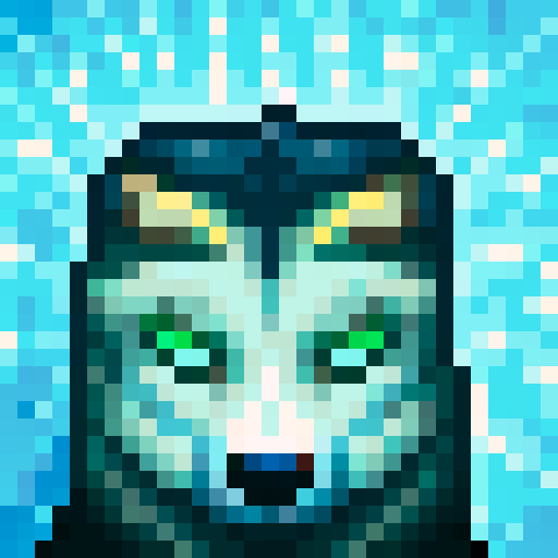 wolf avatar, portrait, glowing eyes