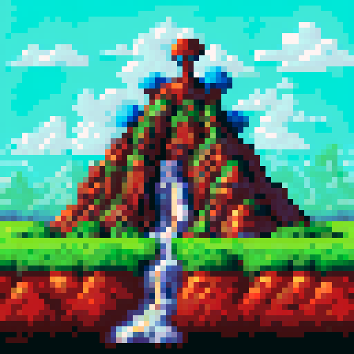 Dirt, rock, crater, grass