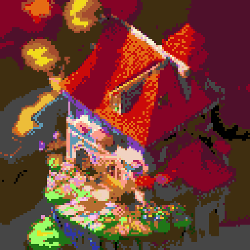 A majestic castle, with colorful beautiful scenery