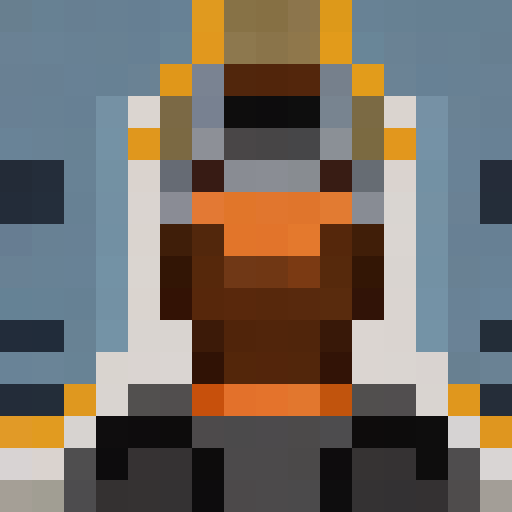 "Bearded Brooklynite, tech-savvy and tatted, with a beanie perched atop his head - a 16x16 pixel portrait with a cool, retro vibe."